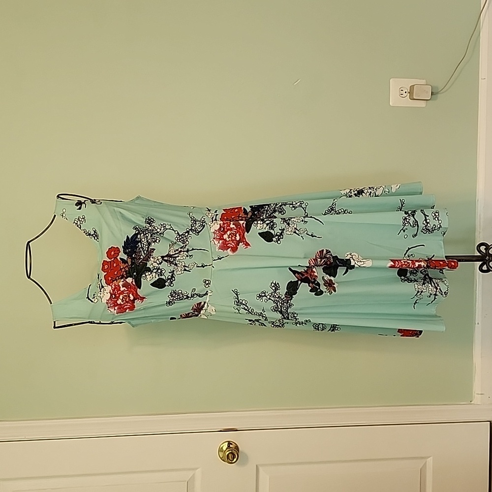 Small Light green Dress with Flower print